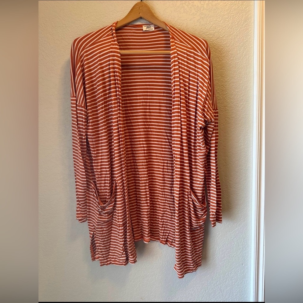 Gameday Gal Texas True Threads Orange Stripe Cardigan USA Made